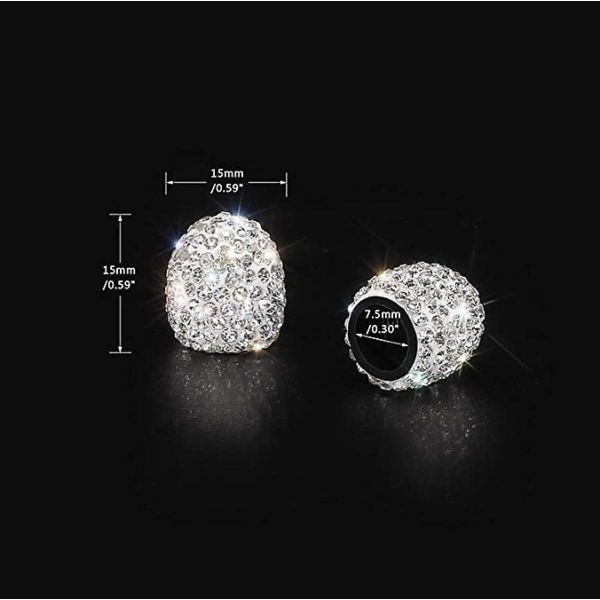 GHYT 4-pakke Crystal Diamond Rhinestone dekkventilstammekapper Universalventilstøvhetter Bling biltilbehør