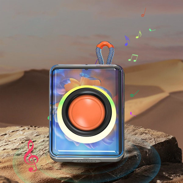 Bluetooth Audio Utomhushögtalare Trådlös Mini Subwoofer Bländande Bärbar Liten Högtalare Ökande Stereoljud Färgglada RGB-lampor