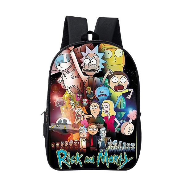 Rick And Morty Ryggsäck Rick And Morty Ryggsäck Barnskolväska 16 Inch Style 1_e