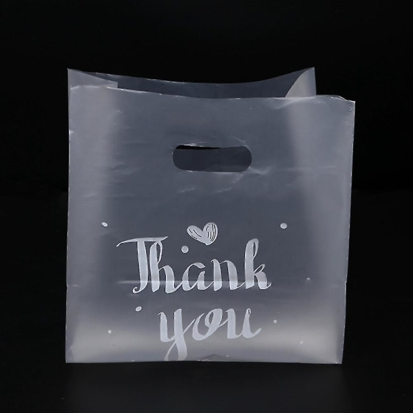 50 st Tack presentpåse i plast Shoppingpåse i plast med handtag Presentpåse för julbröllopsfest