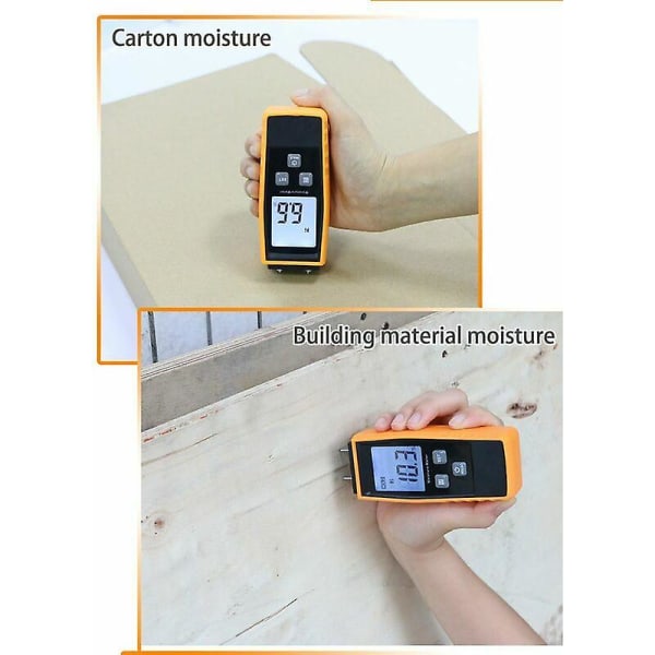 Fuktighetstester, Fuktighetstester-kompatible vegger og tre, lekkasjemåler, fuktighet, sementmørtel, vanninnholdsdetektor med LCD-skjerm_Aleko