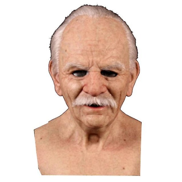 Smiling Old Man Mask Halloween Full Latex Mask Cosplay Festrekvisitter Smiling Old Guy Mask