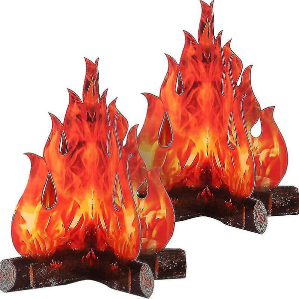 Kunstig ilddekoration - 3d pap lejrbål centerpiece