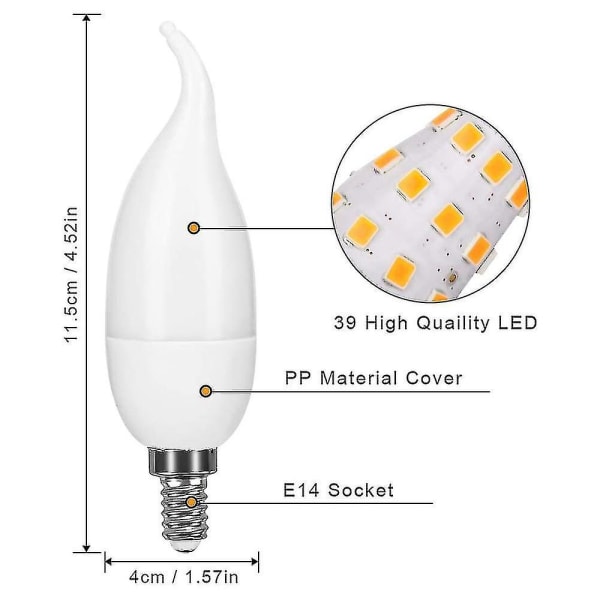 LED-flammeflimrende pære LED-brandemulering lys E14 E27 stearinlyslampe 4 moduser belysning kreativ juleatmosfærelampe hjemmedekor 1 stk.（1 stk., E27）
