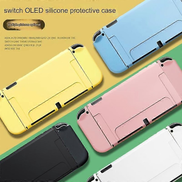 2021 Switch OLED Frostad Delad Skyddande Sleeve, TPU OLED All-Inclusive Mjukt Skal Kan Sättas In I Basen - Gul