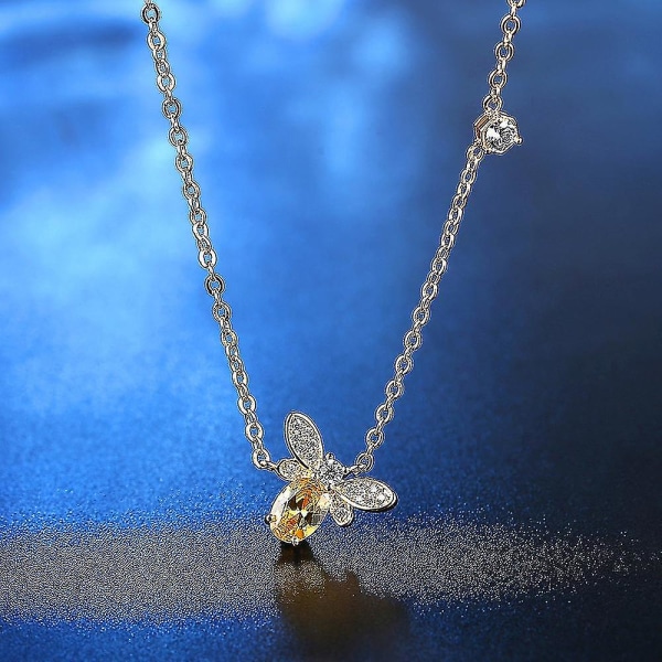 Creative Simple Clavicle Chain Bee Wings Pendant halskæde Dame Trendy Clavicle Sweater Chain