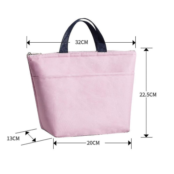 Lunsjpose Matemballasje Picnic Tote Bag Oxford Cloth Insulation（Rosa）