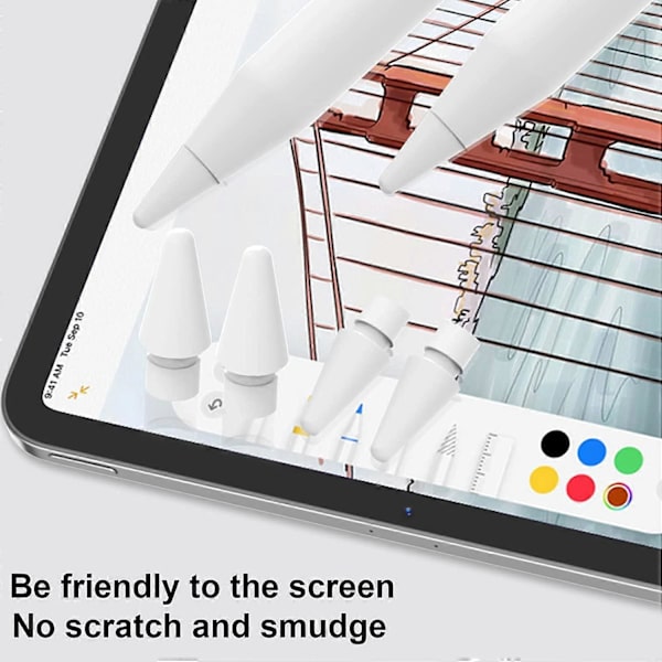 iPad Pen-spetsar för Apple Pencil: Ersättningsspetsar Kompatibla med Apple Pencil 2:a & 1:a Generationen Vit (4-pack)