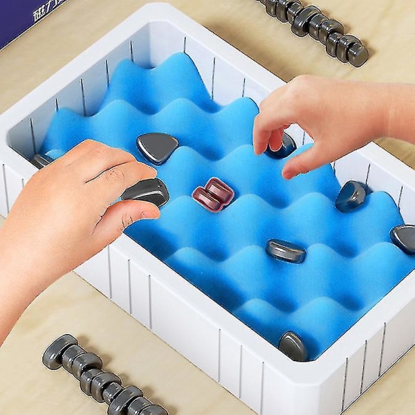 Magnetisk sjakkspill, magnetisk brettspill 2023, morsomt bordmagnetspill med 20 magneter, strategispill for barn og voksne Familiefestspill（C）