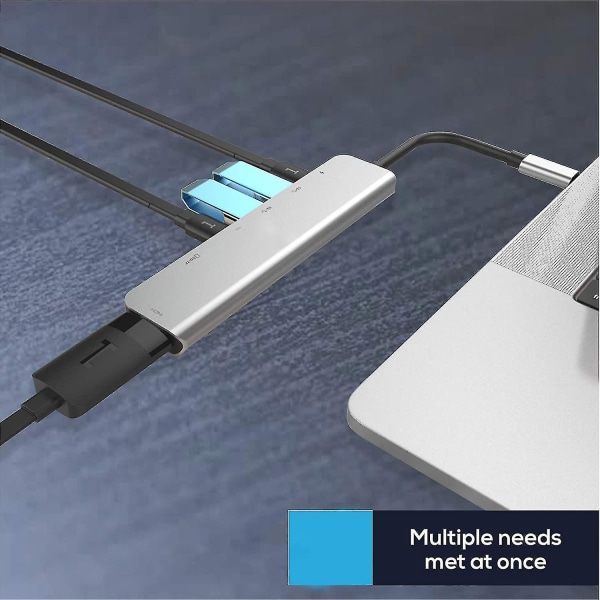 USB C Hub Adapter Dongel för Macbook Air, Macbook Pro med 4k 60hz HDMI, 87w power , 2 USB portar och SD/tf kortläsare