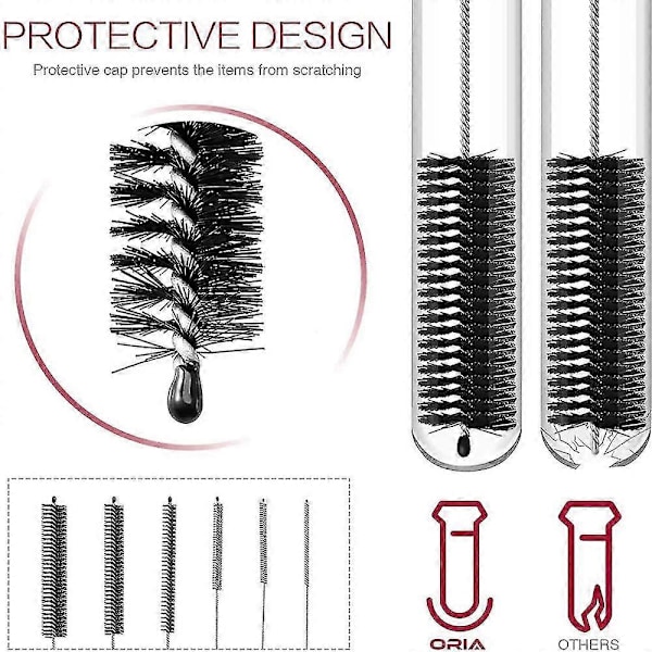 1 st - Halm, Nylon Slangrör, 10-pack Halm Borstar för Halm, Flaskor, Tangentbord, Smycken, Rör