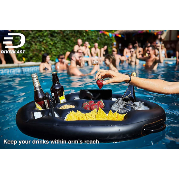 Flytande dryckeshållare för pool Uppblåsbara flytande hyllor Poolbricka för poolfest Strandbadkar