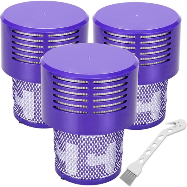 Ersättningsfilter V10 för Dyson V10 Cyclone-serien, V10 Absolute, V10 Animal, V10 Total Clean, Sv12, ersätt del nr 969082-01, 3-pack filter och