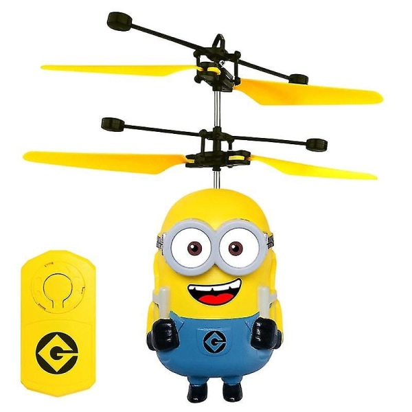 Minions-fly suspenderet opladning Antikollisionsbestandigt legetøjsinduktion Flyfjernbetjeningshelikopter