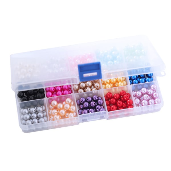 1500 st Runda pärlor i 15 färger - DIY - 10mm - Hål: 1mm