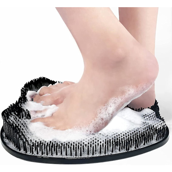 Stor duschfotborste, silikonfotborste med halkfria sugkoppar, rengör, exfolierar, fotcirkulation och lindrar trötta fötter