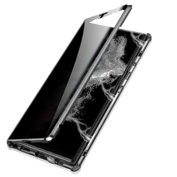 Anti Peeping Privacy Case kompatibelt med Samsung Galaxy S22 Ultra/s22, dubbelsidigt magnetiskt cover av härdat glas （För Galaxy S22 Ultra，Grön）