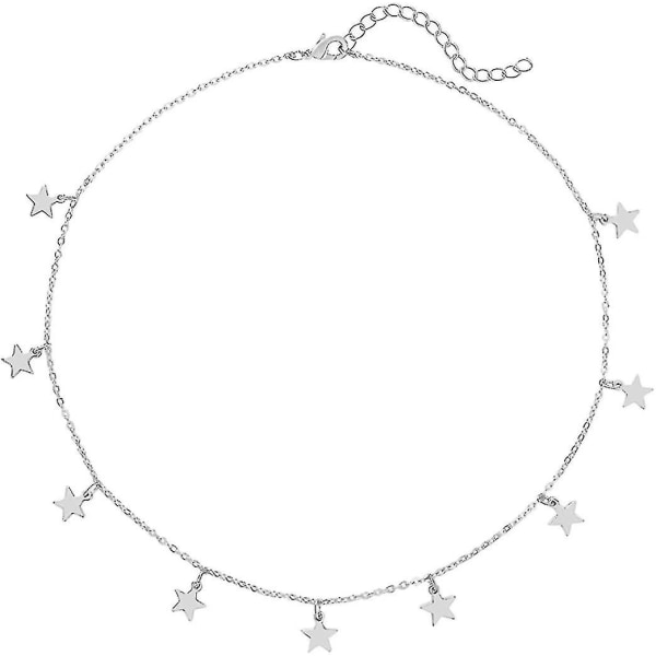 Star Choker Halsband Justerbart (silver)