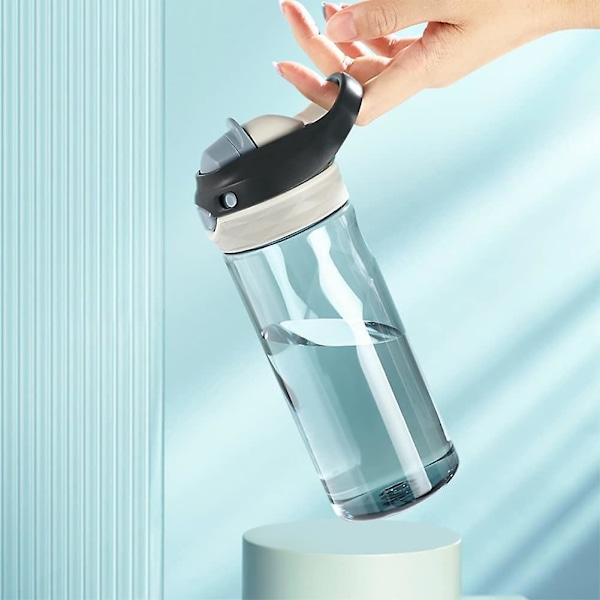 Baicccf 473 ml Grå Vattenflaskor Med Tritan, Liten Vattenflaska Med BPA-fri Och Läcksäker Design, Enhandsmanövrering, Lätt Att Bära