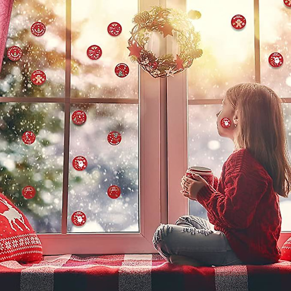 500 stk juleklistremerull 1,5 tommer 8 mønstre God jul klistremerker runde dekorasjonsetikettklistremerker juleferieklistremerker for konvoluttforseglinger