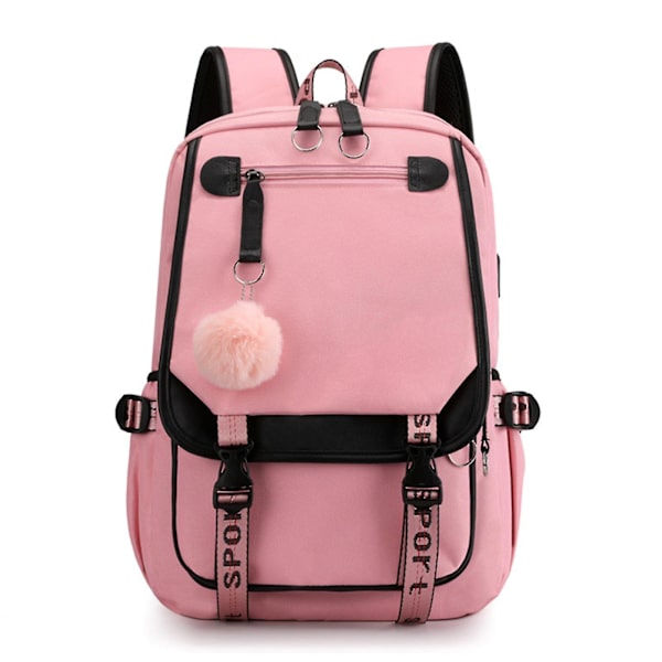 Korean Style Nylon Vedenpitävä Muoti Matkustaa Suuri Kapasiteetti Ulkoilureppu（Pink）