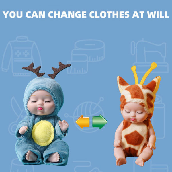 100% ny, 6 stk/sett Søt myk babydukke babydukker med klærsett Realistisk dukkeutseende ekte gave til jente