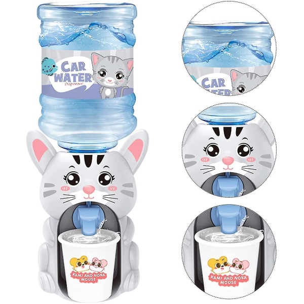 Mini vanddispenser til børn Dejlig tegneserie Piggy Frog Vandmaskine Børn Drikkevand Springvand Legetøj til børn (kat)