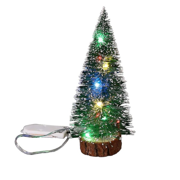 Mini Cedar joulukuusi Led-valoilla Juhla Pieni mänty kotiin joulusisustuslahja (Monivärinen valo)