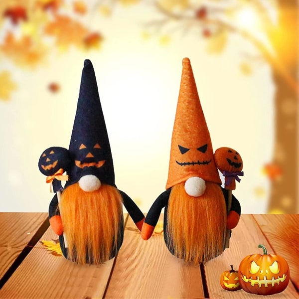 Halloween Gnomes Dekorationer, 1st Handgjorda Tomte Svensk Gnome Skandinavisk Statyett Nordiska Gnomes Plysch Jultomte Docka Ornament Heminredning Presenter