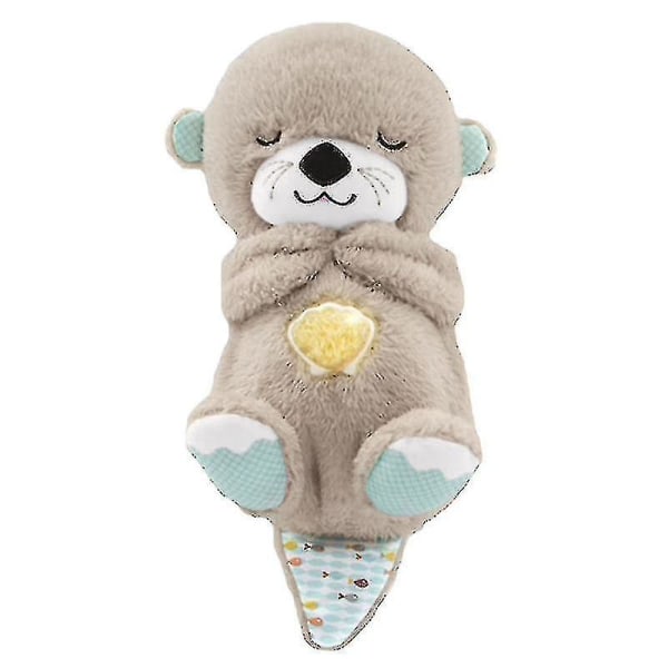 Åndedrættet Otter Plyslegetøj med lys og lyd Nyfødt babygave Valentinsdag (beige)