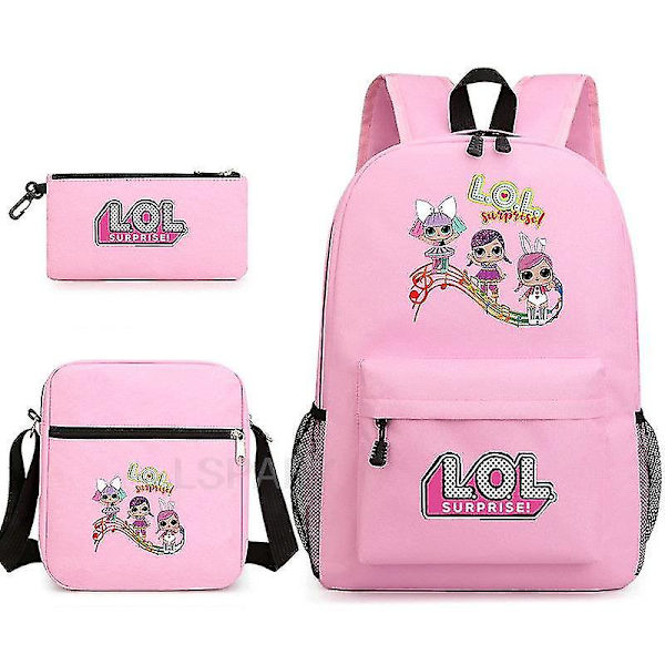 3 st Lol Ryggsäck Kvinnor Män Mode Ryggsäck L.o.l. Överraskning! Flickor Pojkar Skolväska Kvinnlig Manlig Laptop Mochilas（1）