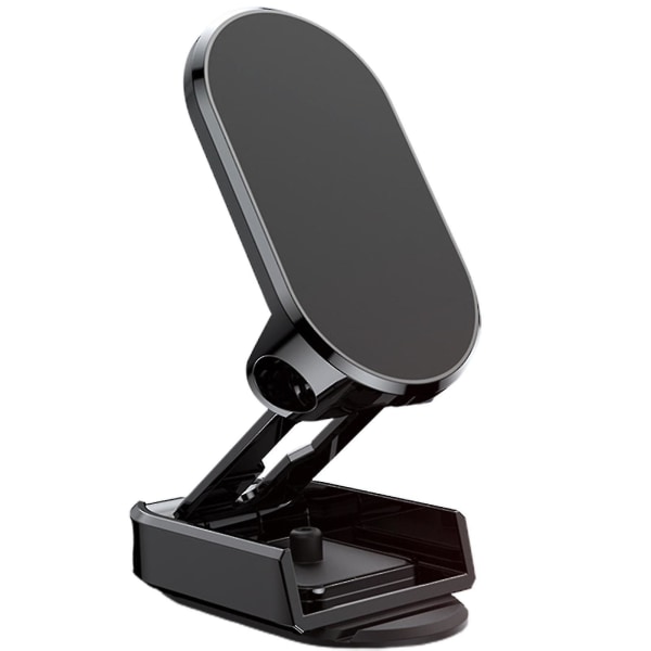 Vahva magneettinen taitettava pidike 360 ​​pyörivä autopuhelinteline (musta)