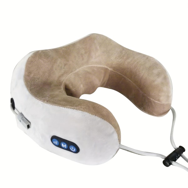 Uformad massagekudde Multifunktionell hemmassager för livmoderhalsen Memory Foam Bilkudde Bärbar Uformad kudde (brun)
