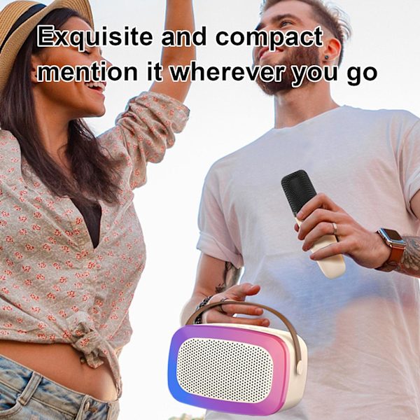 Karaoke-maskin med 1 trådlös mikrofon, bärbar Bluetooth-högtalare med HD-ljud PA-systemstöd vokalavskärning, USB, SD, AUX-ingång för fest, möte