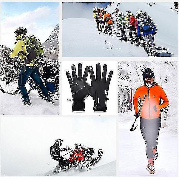 Vintersporthandskar -30 Vindtäta vattentäta unisex -pekskärmshandskar för utomhusarbete, skidor, motorcykel（XL）
