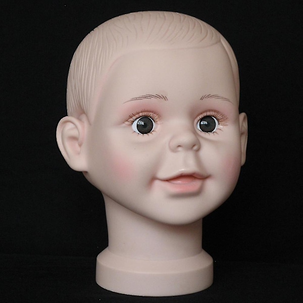 Liten Pojke Barn Mannekäng Huvud Pvc Barn Mössa Display Form Headwear Cap Hållare