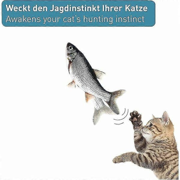 Plush Simuleringsfisk 28cm USB Laddbar Husdjursleksak Interaktiv