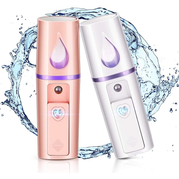 New Products In 2023,2 Pieces Nano Facial Humidifier Mini Portable Face Mist Steamer Handheld Mist Sprayer With Moisturiz