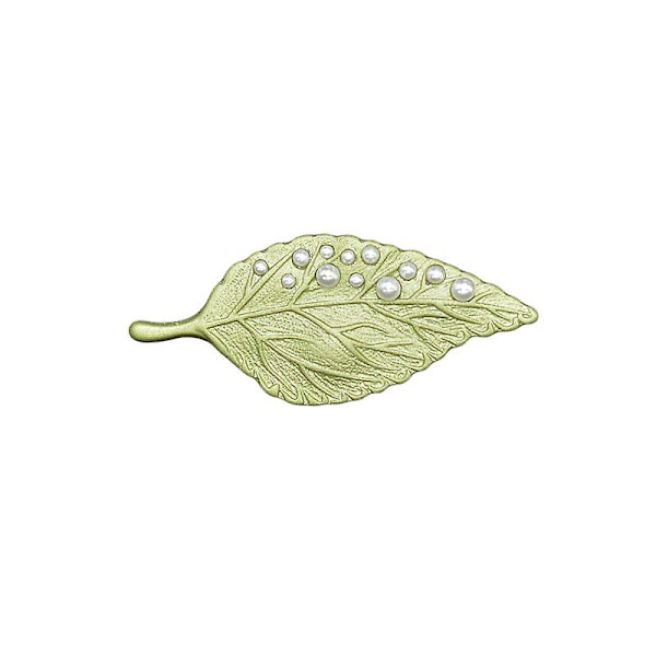Corsage ginkgo blad pärla blomma brosch dam silke halsduk spänne, 6 st