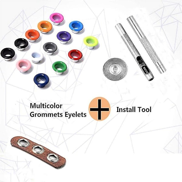 3/16 tum 400 st Öglor Kit Grommet Set Kompatibel med Skor Kläder (4 Färger)