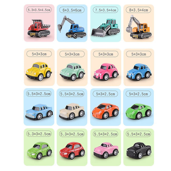 Metal Pull Back Cars 4 STK Mini Die Cast Legetøjsbiler Sæt