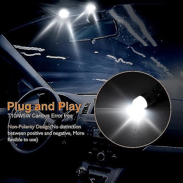 4x Fel T10 Glödlampa Canbus 3030 Smd Led Bil Parkeringsljus Vit 6000k
