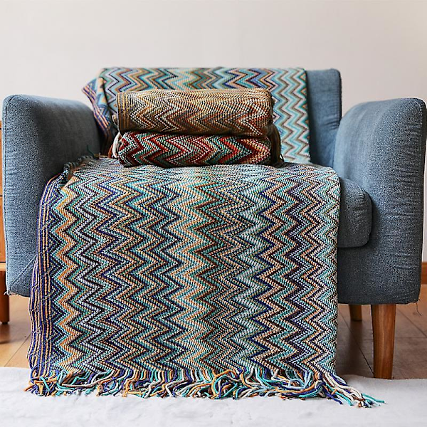 127*152cm, Boho Plädar Utomhus Stickade Tofsplädar, Supermjuk Mysig Lättvikts Soffdekoration, Säng, Soffa, Utomhuspläd