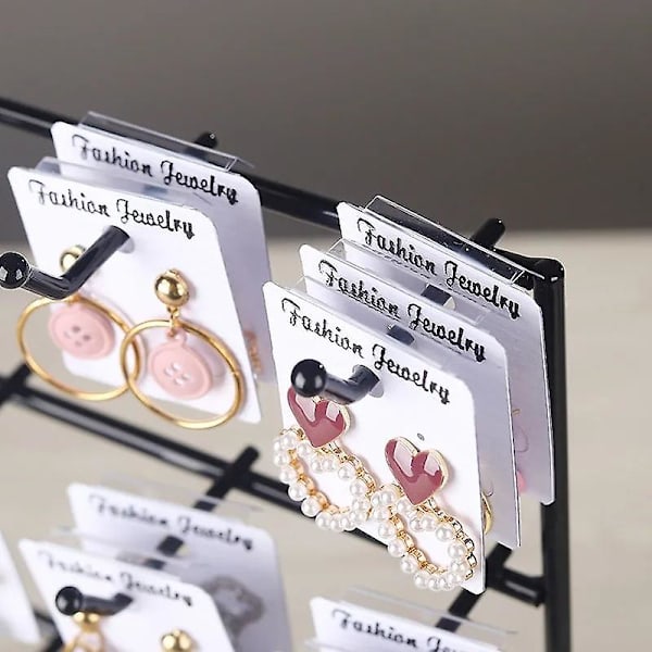 Örhängen smycken display stativ vit krok upp smycken arrangör rack hållare aktivitet halsband ring display stativ butik dekor present