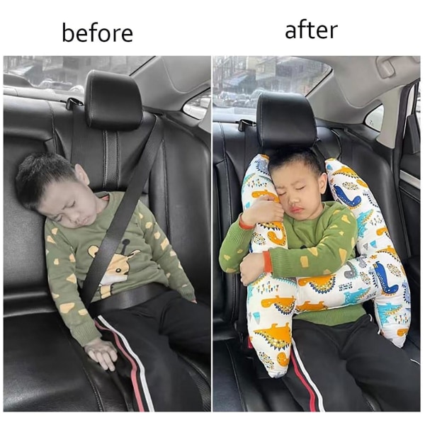 H-Shape-auton makuupään tuki, matkatyynyt lapsille, auttaa parantamaan kehon ja pään mukavuutta aikuisille ja lapsille (A)