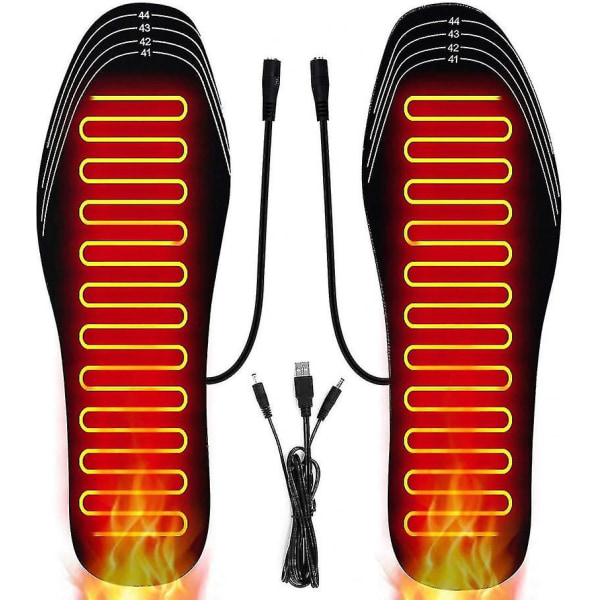 Lämmityspohjalliset, USB -lataus Lämmitettävät kengät Pehmusteet Pohjalliset Sähköinen jalkojen lämmitin (L 41-46)
