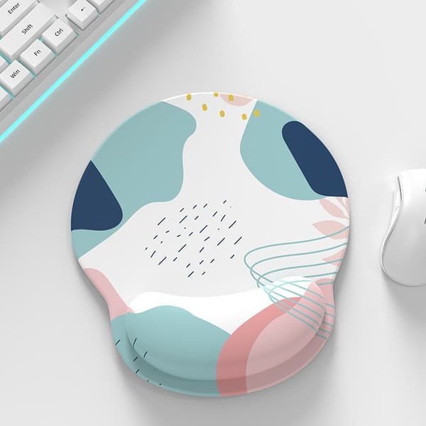 Musematte Håndleddsstøtte, Ergonomisk Gel Musematte med Håndleddsstøtte, Komfortabel Datamusmatte for Bærbar PC, Musematte med Sklisikker PU-base (C)