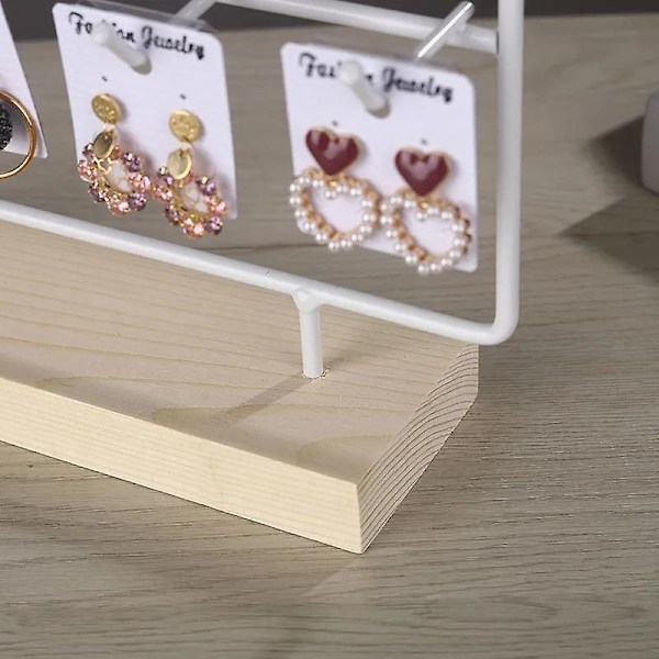 Örhängen smycken display stativ vit krok upp smycken arrangör rack hållare aktivitet halsband ring display stativ butik dekor present