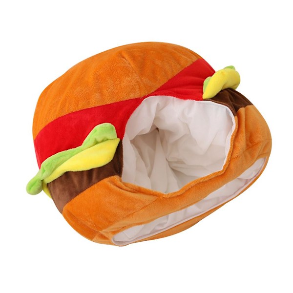 1 stk. Mardi Gras Party Dekoration Burger Hoveddækning Karneval Plys Burger Hat