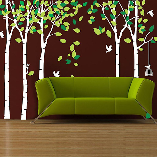 Jätteträd Väggdekal för Djungel (103.9x70.9) Avtagbar Vinyldekal Mural Art Babyflicka Barnrum Dekoration Barnrum Dekoration
